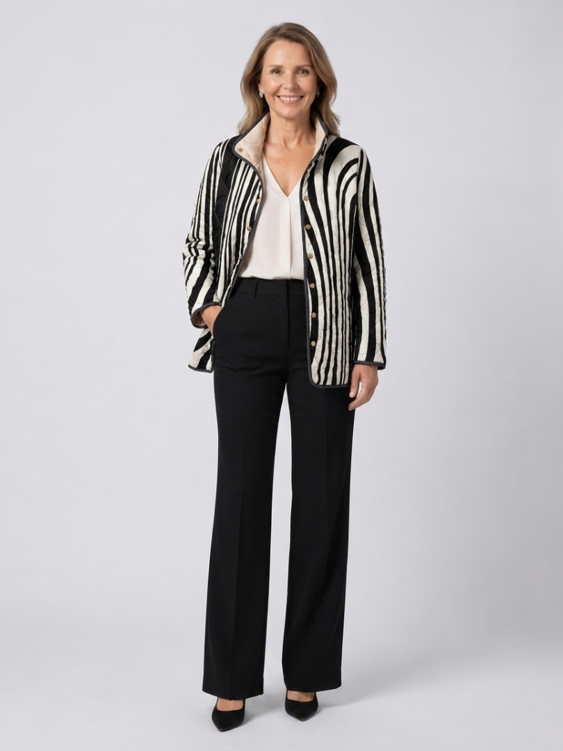 Zaira | Chaqueta acolchada con estampado de cebra