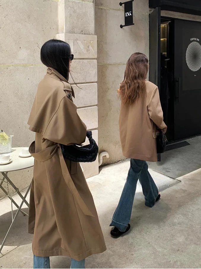 Gabardina Larga Oversized para Mujer