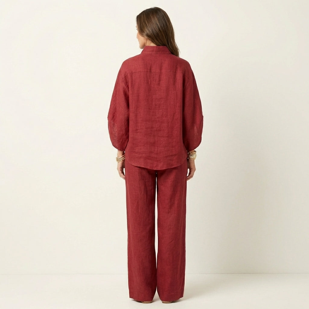 Zerah | Conjunto de dos piezas de lino y algodón