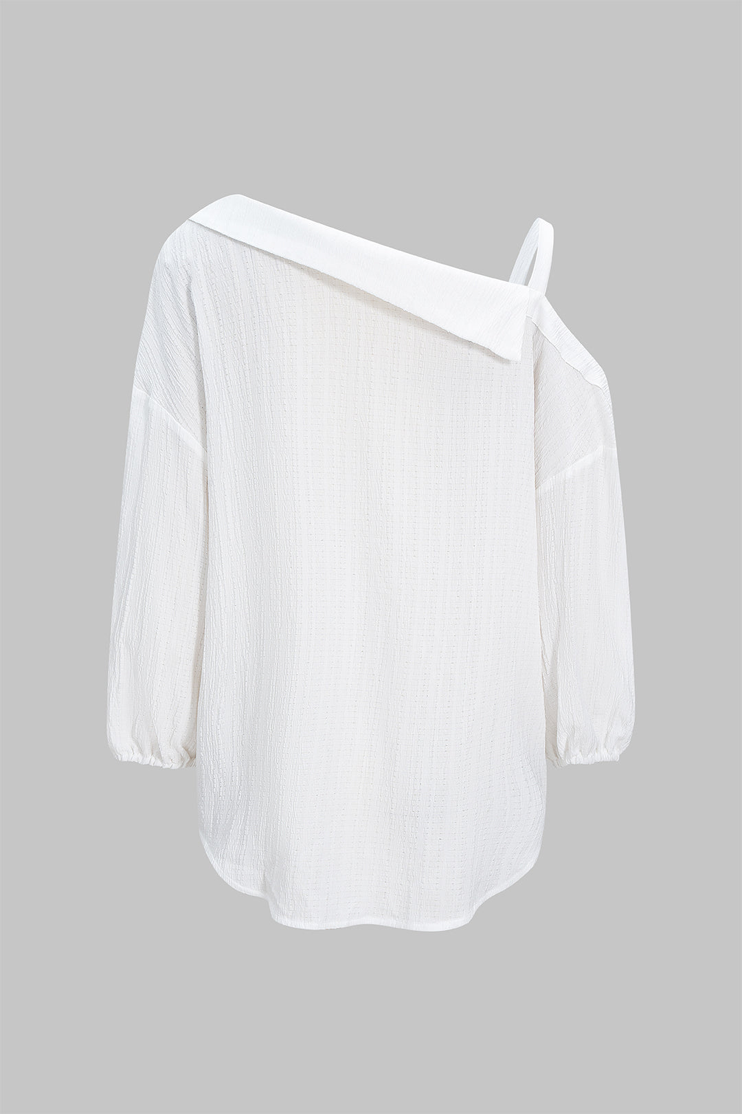 Camisa de Manga Larga Asimétrica con Espalda Descubierta