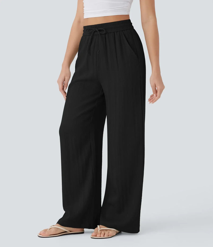 Sarah – Pantalones de pernera ancha y estilo desenfadado