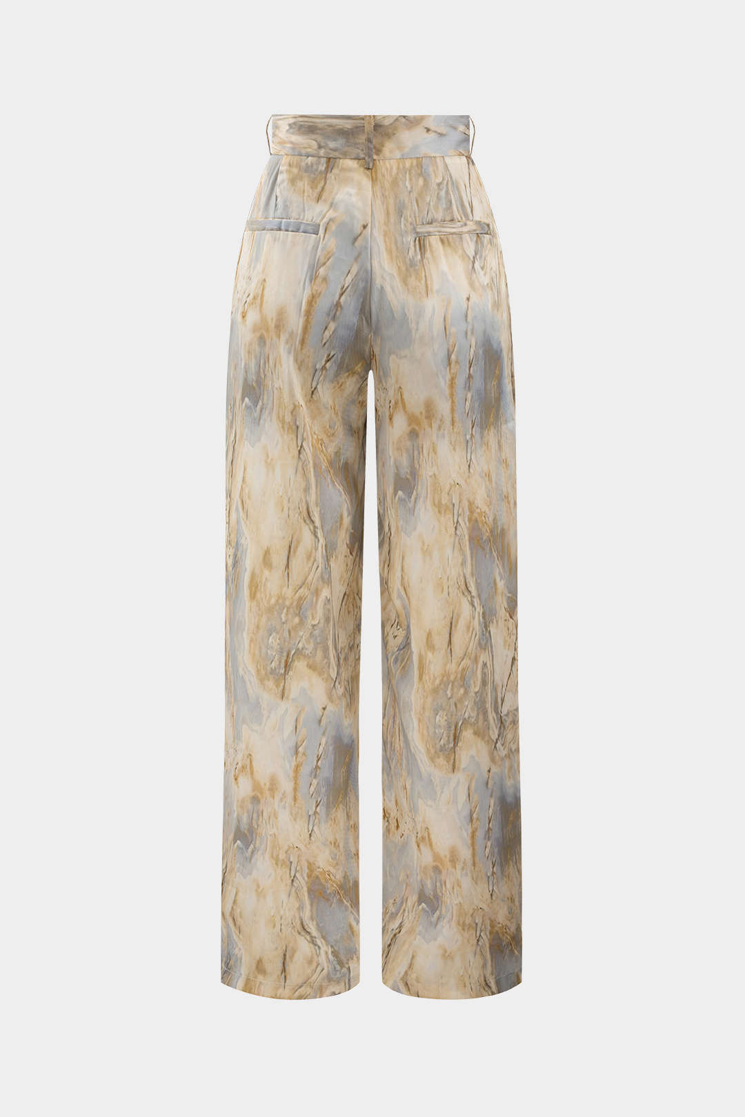 Inna Pantalón Recto con Estampado Marmoleado Elegante