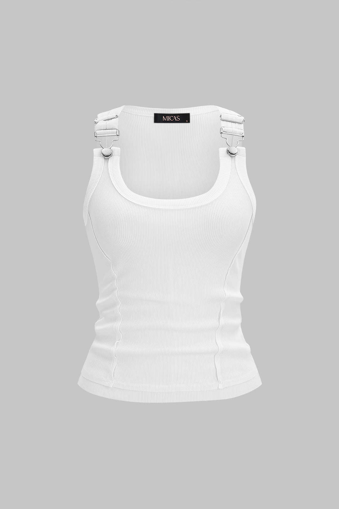 Camiseta sin Mangas Metálica de Cuello Redondo