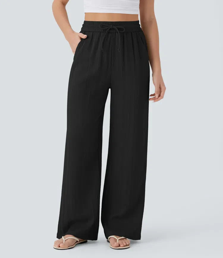 Sarah – Pantalones de pernera ancha y estilo desenfadado