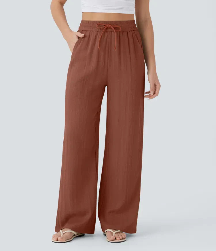 Sarah – Pantalones de pernera ancha y estilo desenfadado