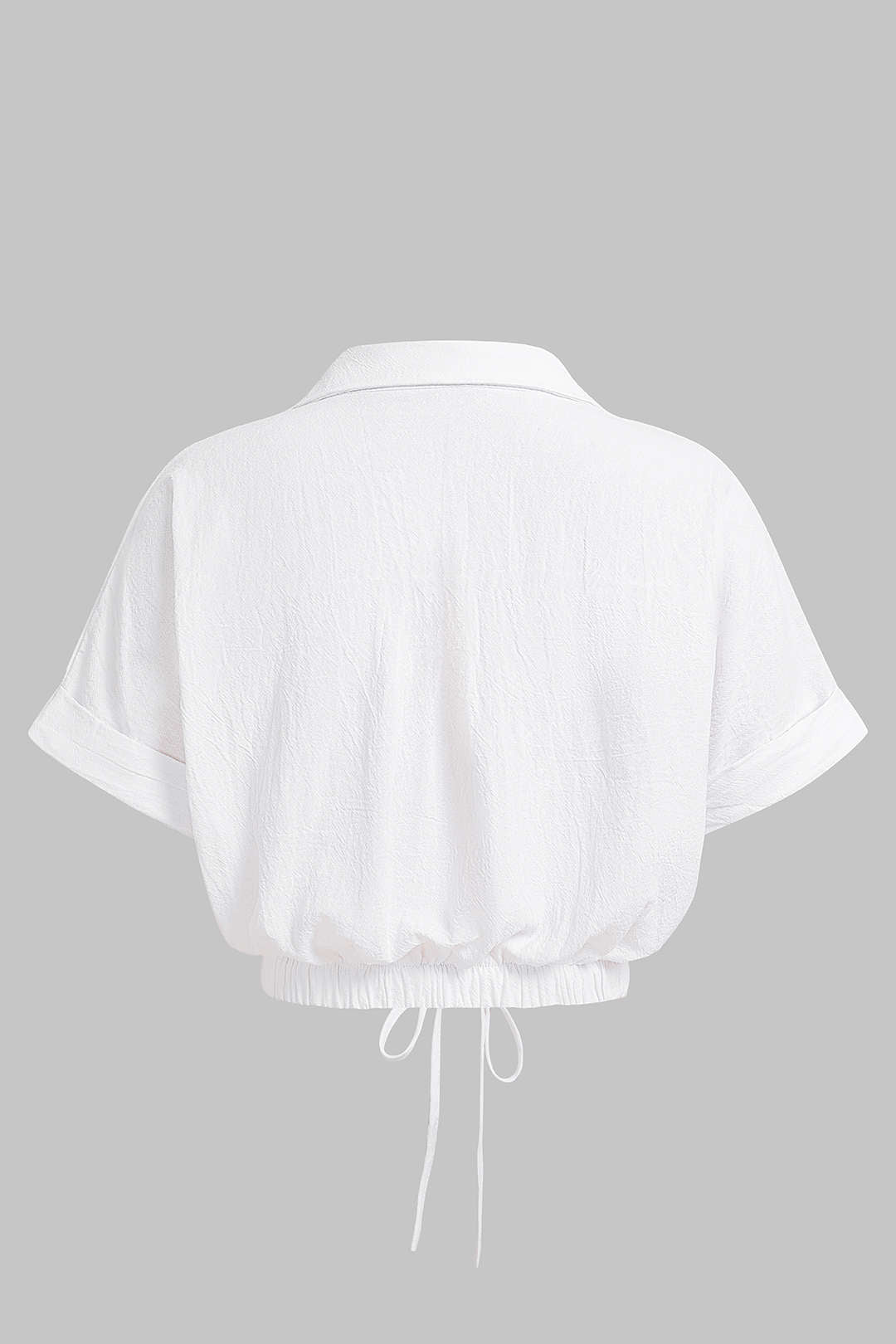 Camisa de Cuello con Cordón de Manga Corta