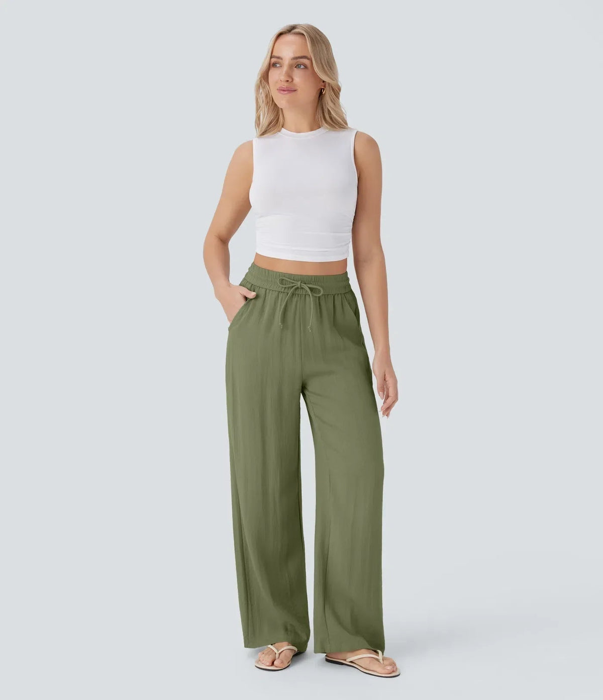 Sarah – Pantalones de pernera ancha y estilo desenfadado