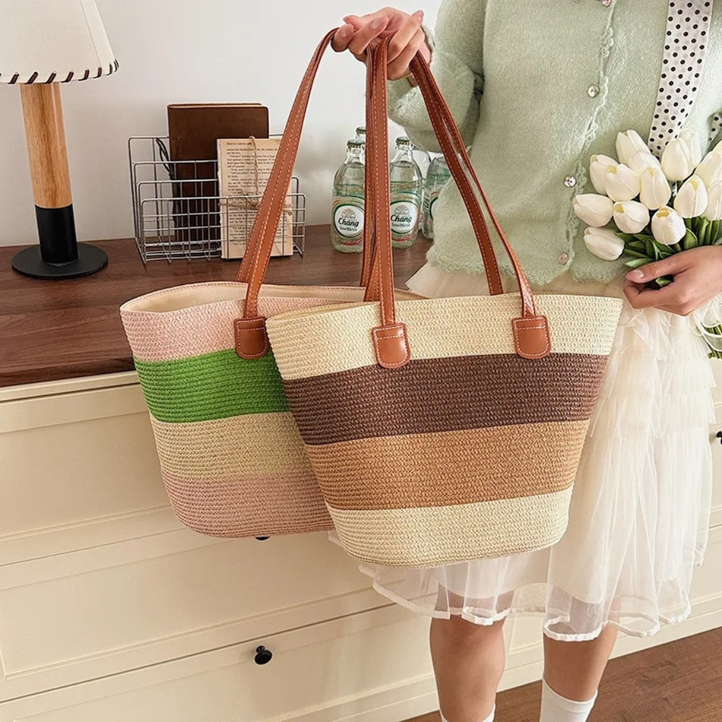 Cora | El Colorido Bolso de Paja Tejido