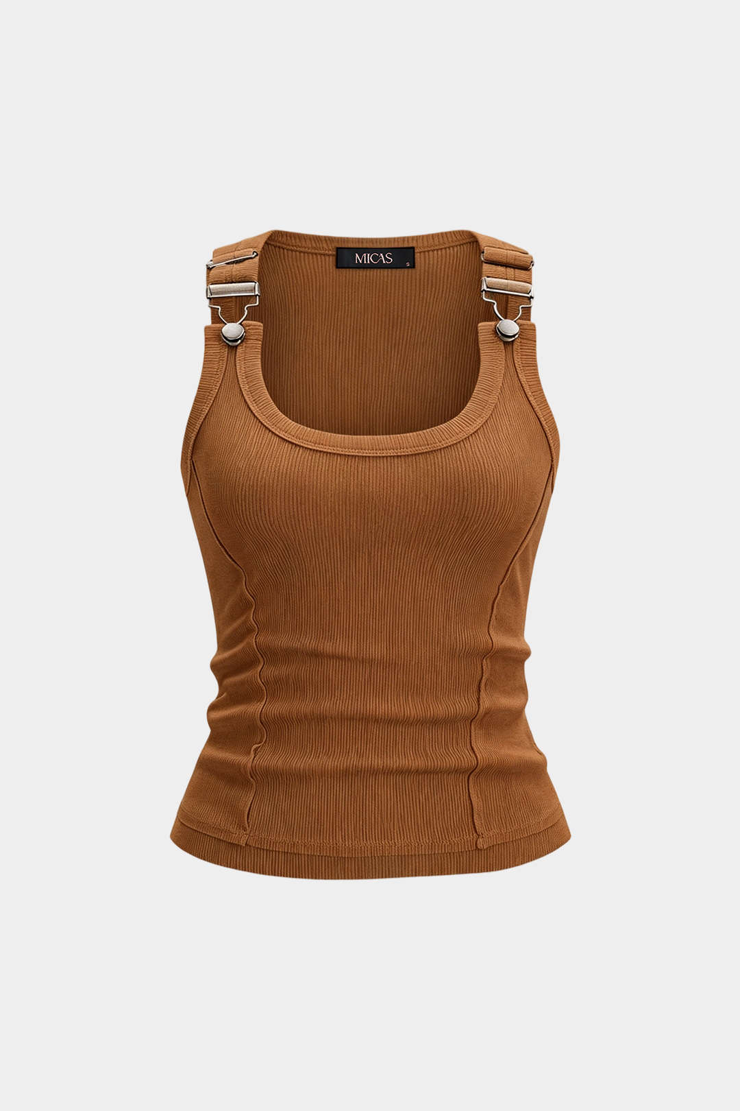 Camiseta sin Mangas Metálica de Cuello Redondo