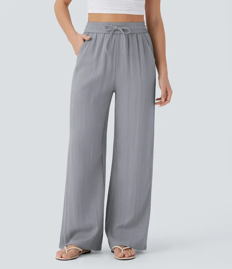 Sarah – Pantalones de pernera ancha y estilo desenfadado