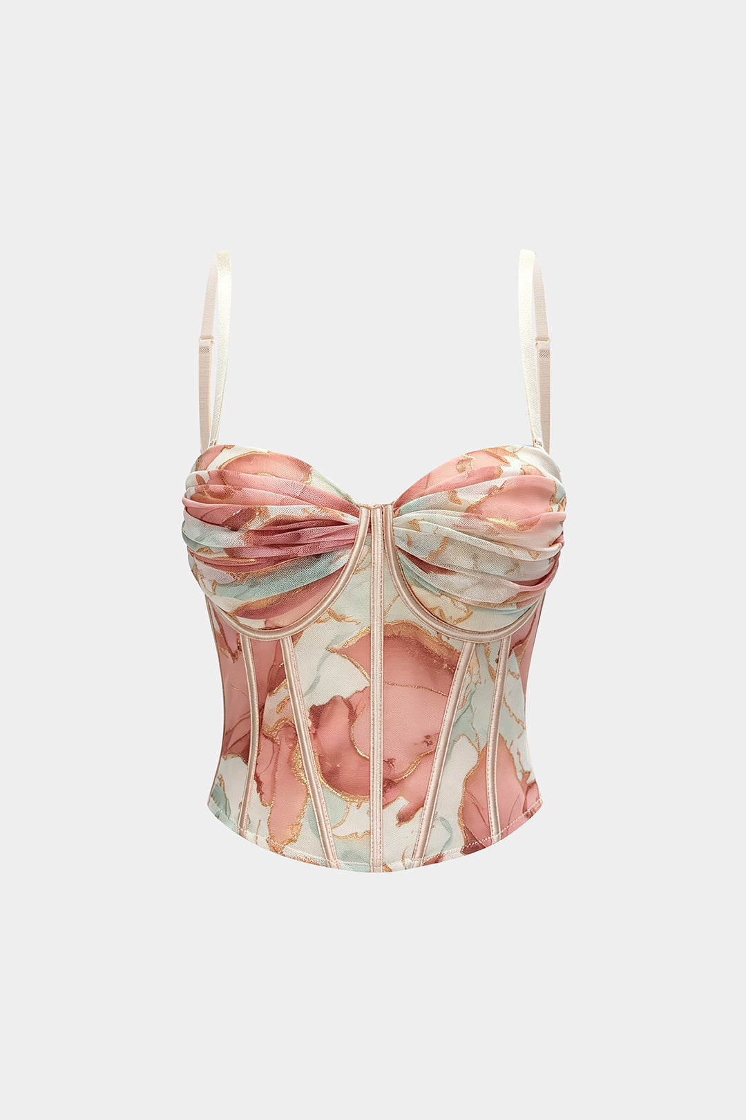 Top Cami Corsé con Estampado Floral