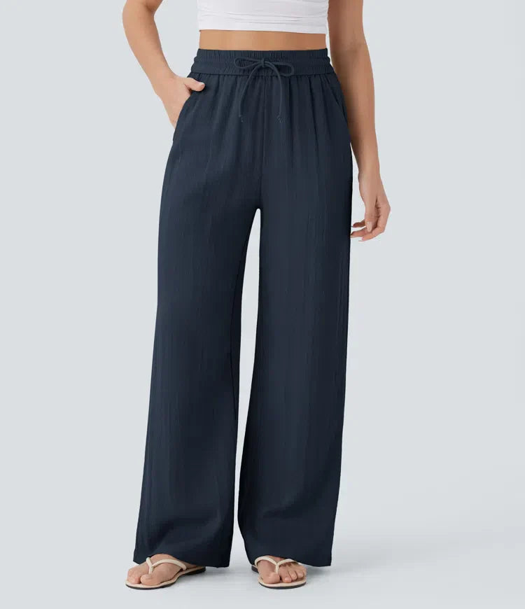 Sarah – Pantalones de pernera ancha y estilo desenfadado