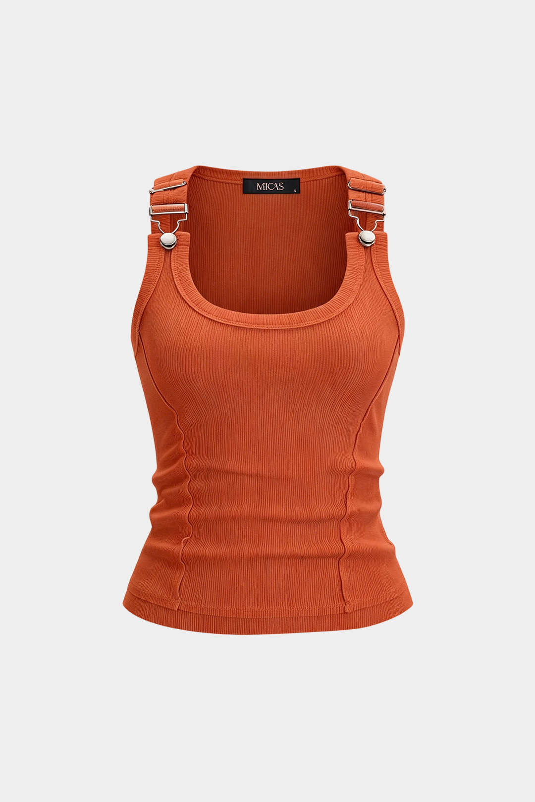 Camiseta sin Mangas Metálica de Cuello Redondo