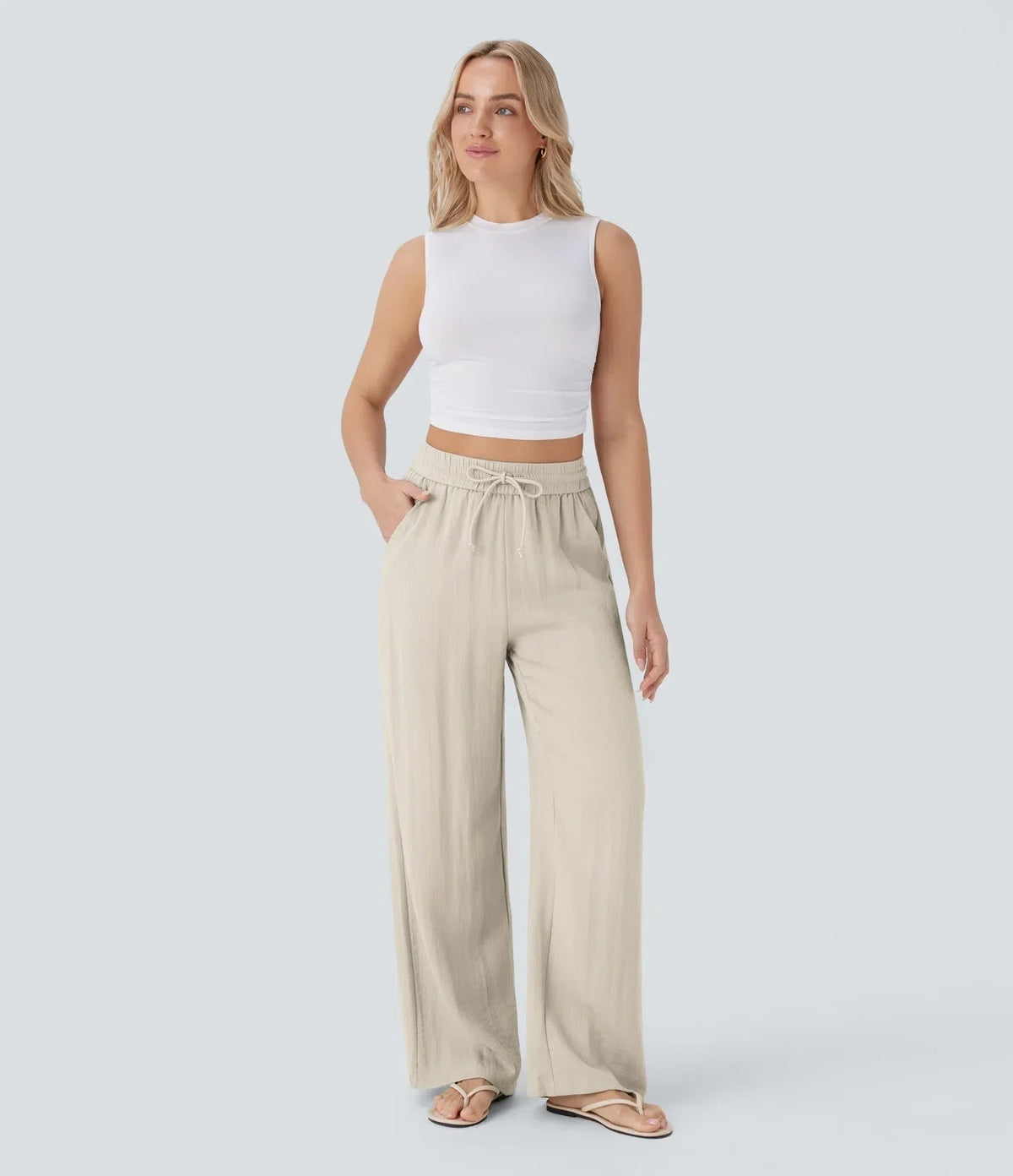 Sarah – Pantalones de pernera ancha y estilo desenfadado