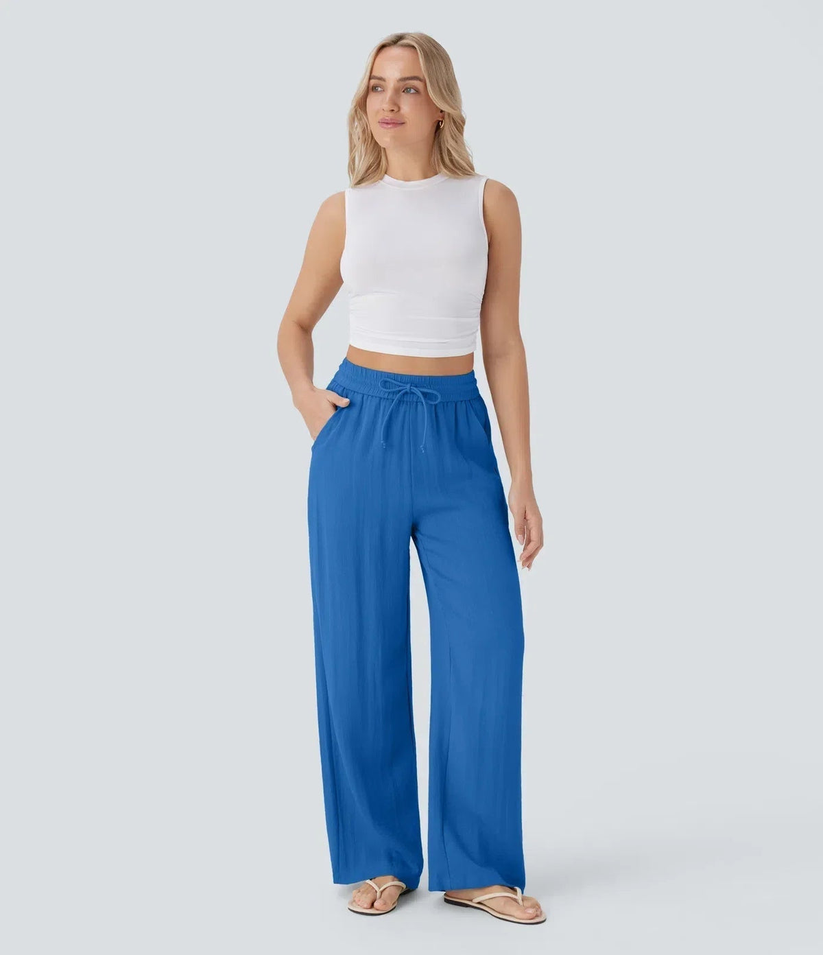 Sarah – Pantalones de pernera ancha y estilo desenfadado