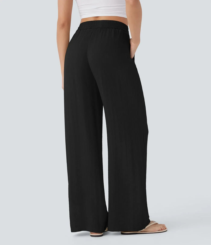 Sarah – Pantalones de pernera ancha y estilo desenfadado