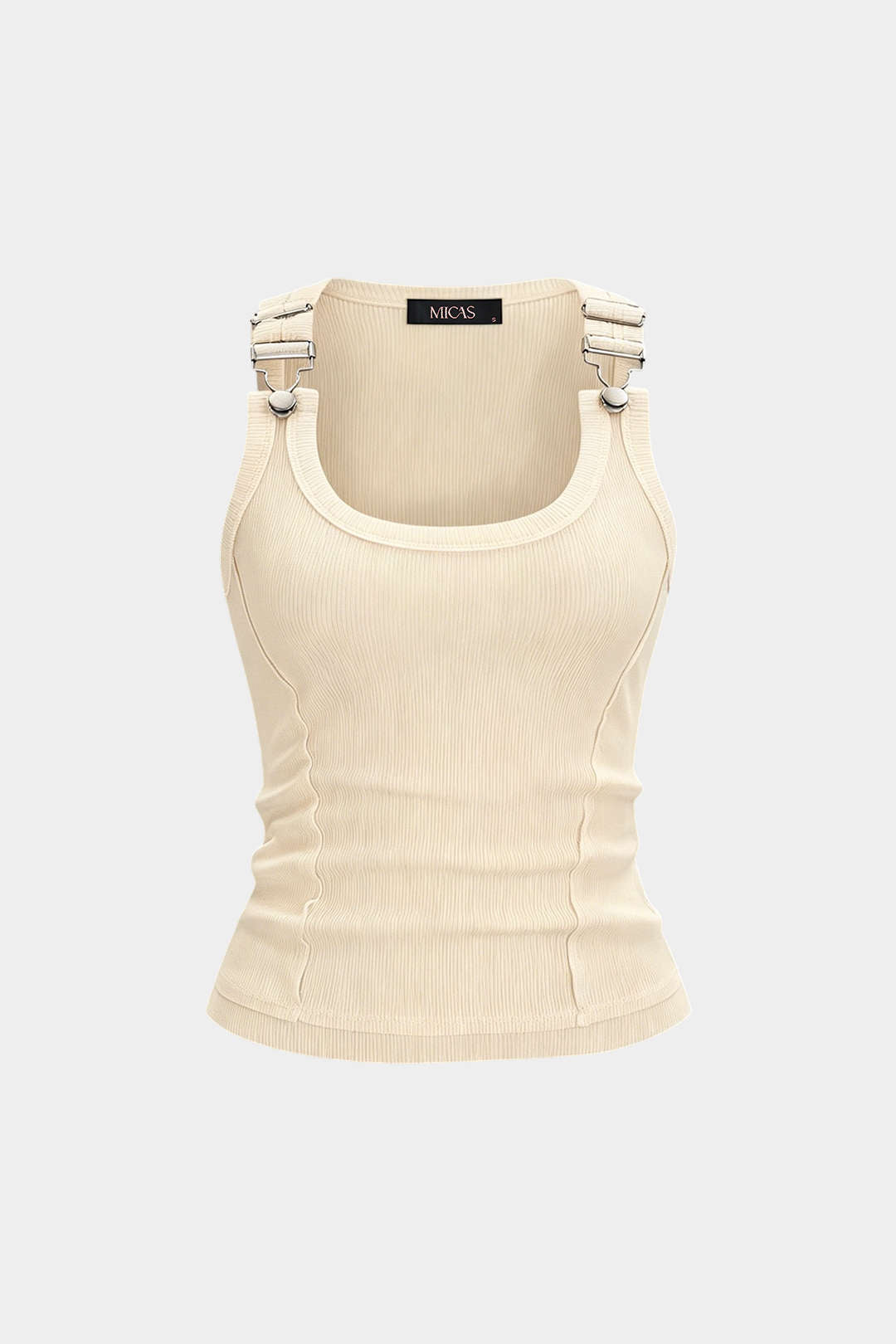 Camiseta sin Mangas Metálica de Cuello Redondo