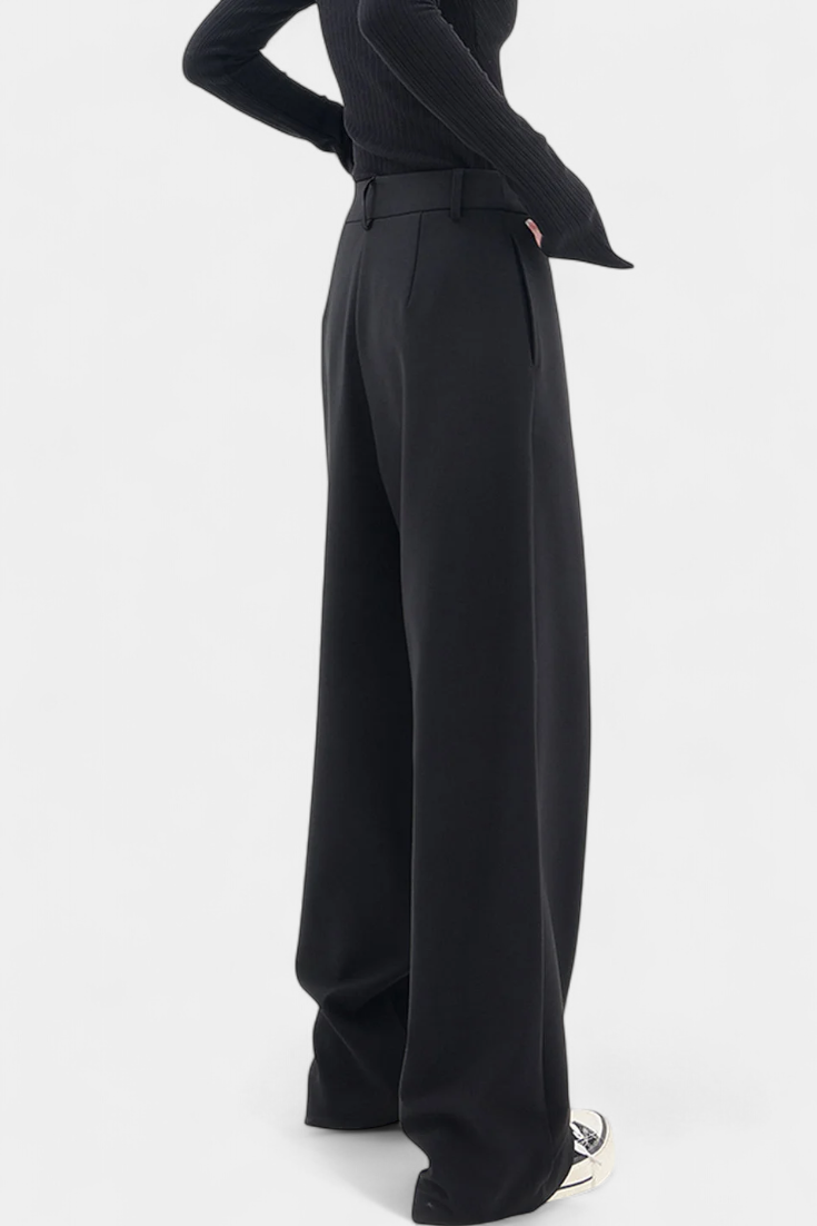 Oaklyn Pantalón Recto de Cintura Cruzada y Caída Fluida