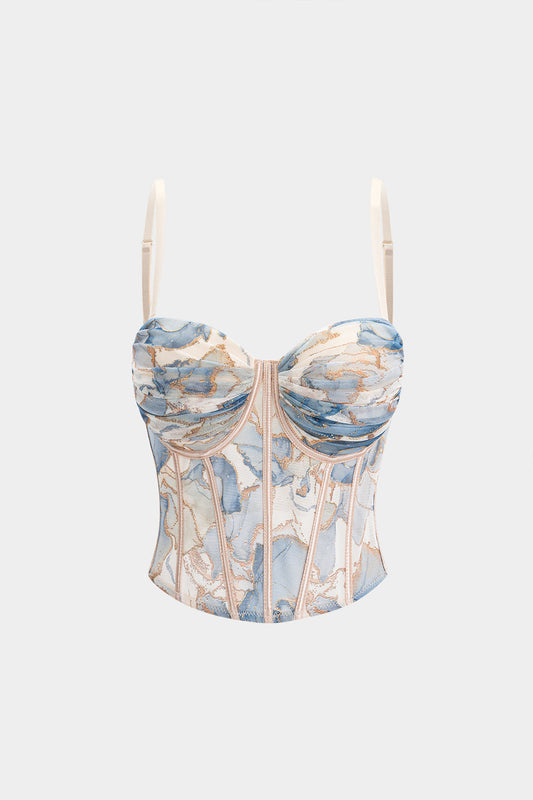 Top Cami Corsé con Estampado Floral