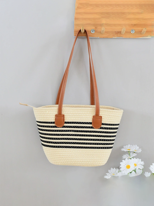 Bolso de Rafia Trenzada Versátil de Hombro | Gran Capacidad | Playa y Vacaciones