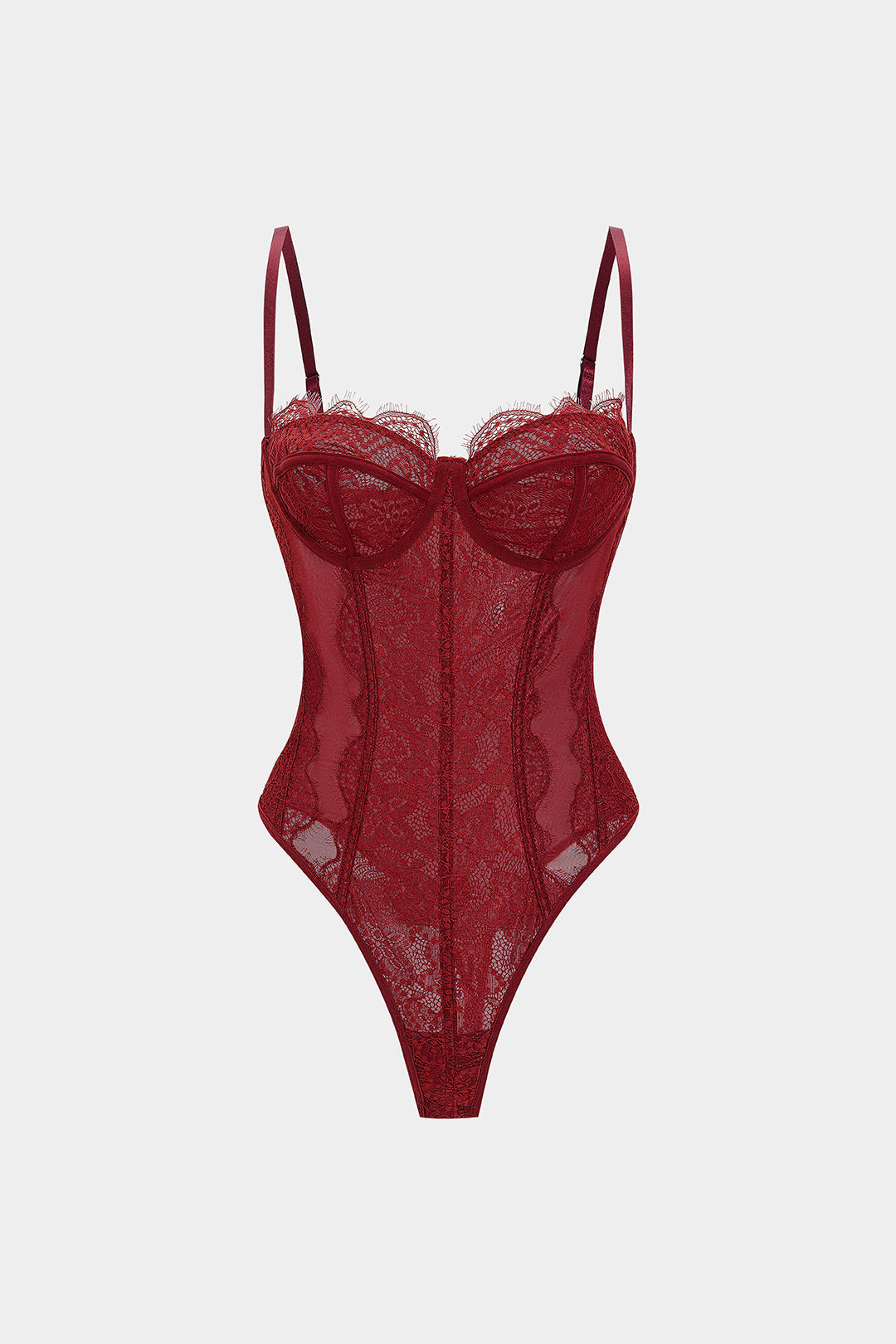 Body Bustier Corsé de Malla Transparente