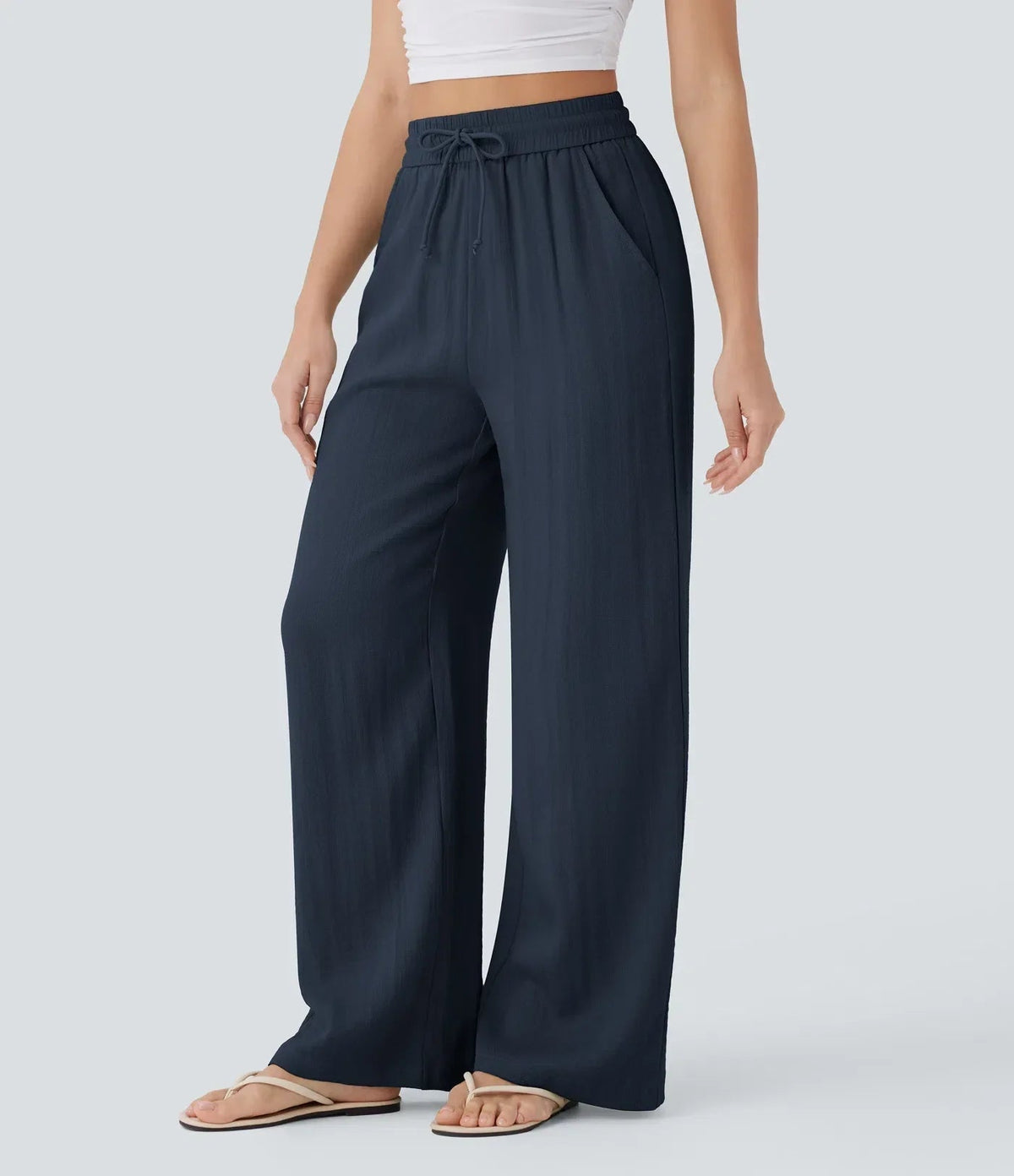 Sarah – Pantalones de pernera ancha y estilo desenfadado