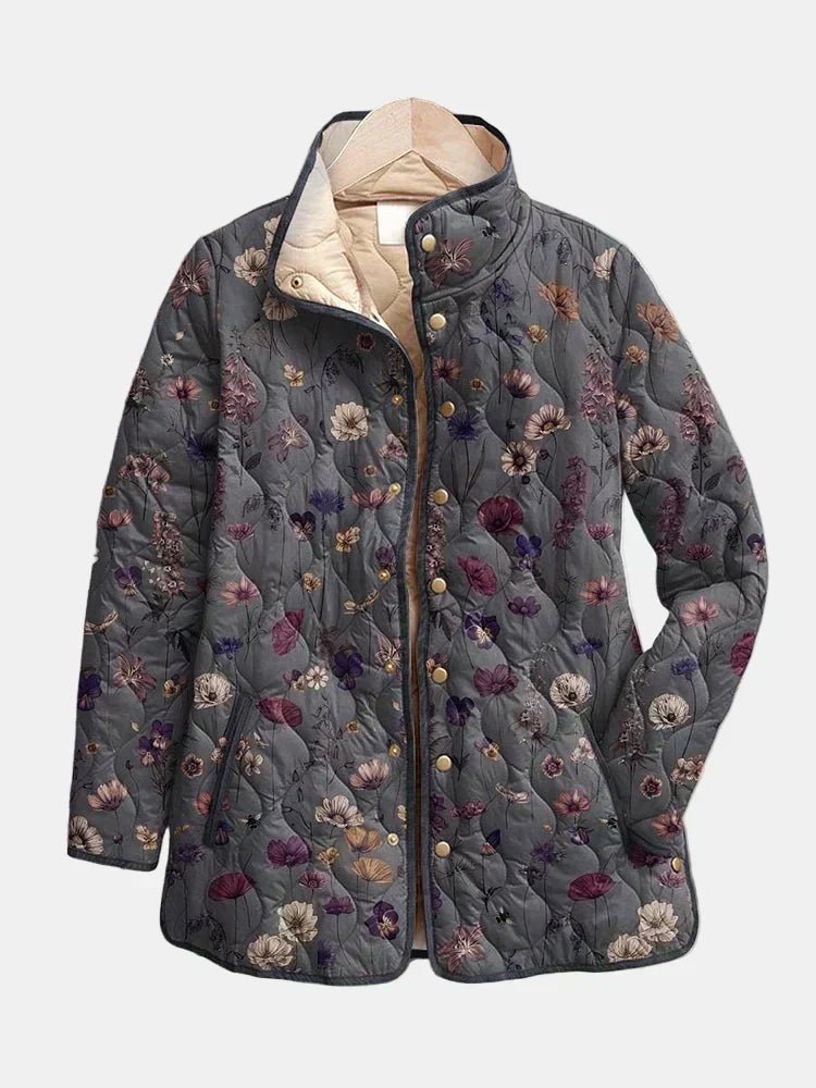 Natalina | Chaqueta acolchada con estampado de flores secas