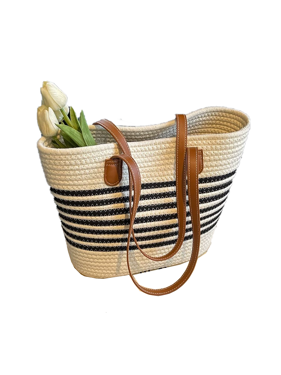 Bolso de Rafia Trenzada Versátil de Hombro | Gran Capacidad | Playa y Vacaciones
