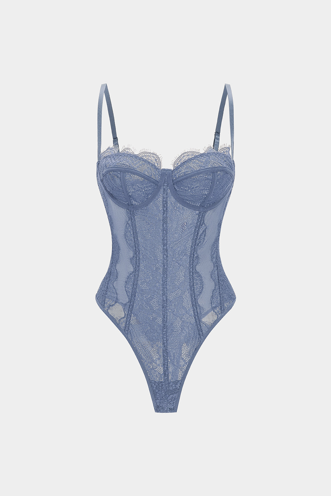 Body Bustier Corsé de Malla Transparente