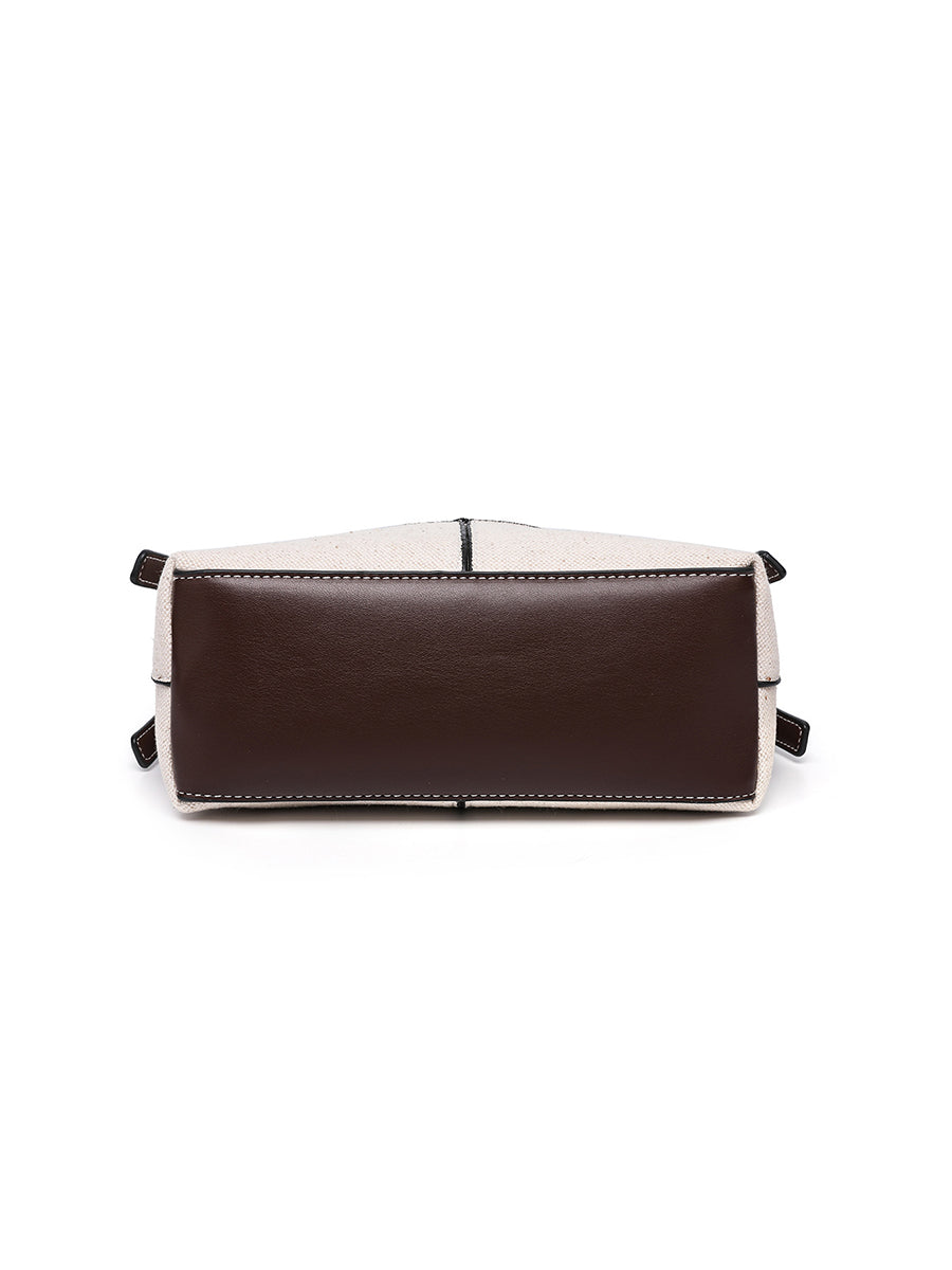 Bolso Bandolera de Lona para Mujer con Cremallera Dorada