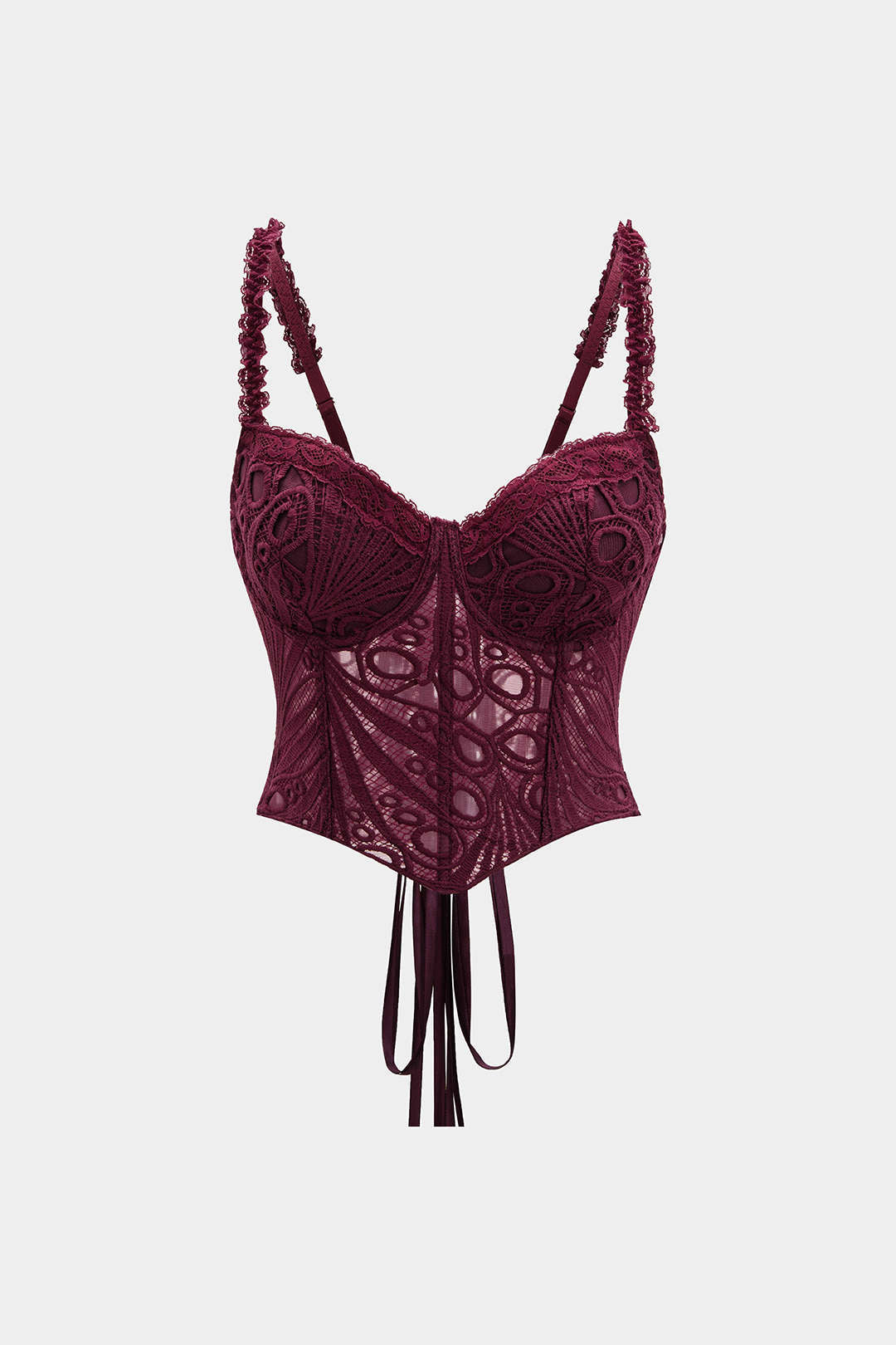 Top Camisola Espalda Anudada de Encaje