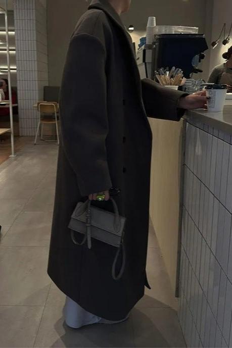 Abrigo Oversized de Mezcla de Lana para Mujer