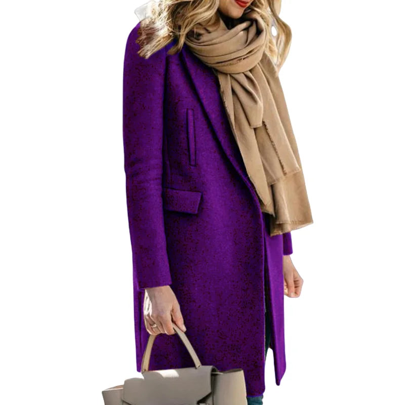 Gabardina de Otoño de Mezcla de Lana para Mujer