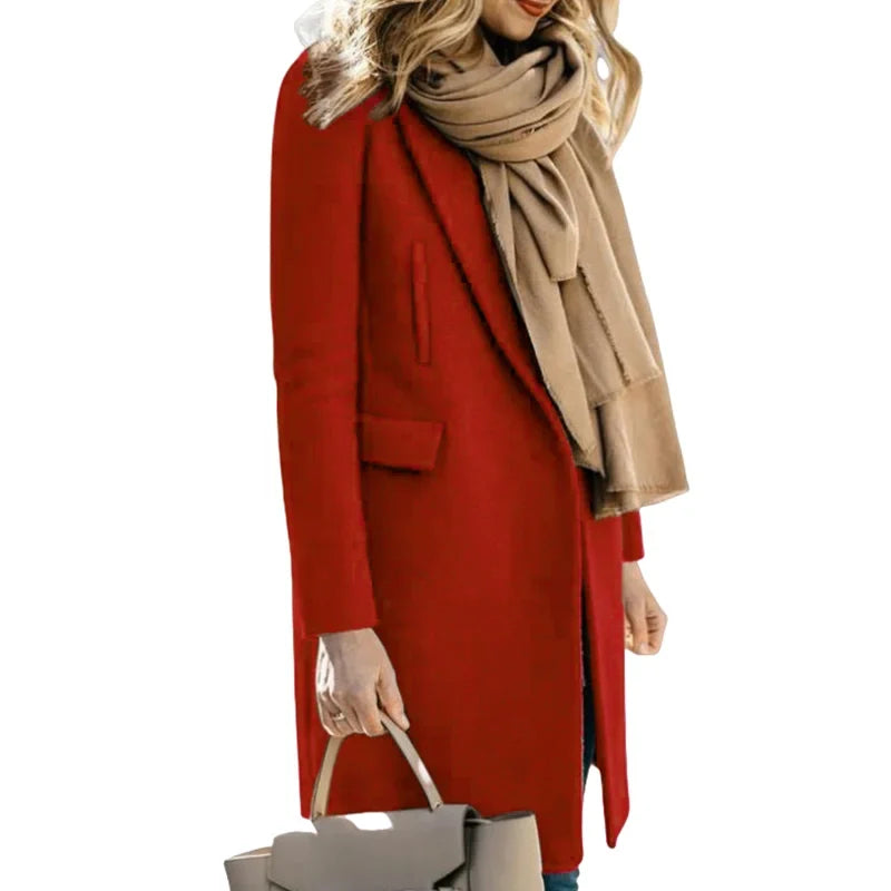 Gabardina de Otoño de Mezcla de Lana para Mujer