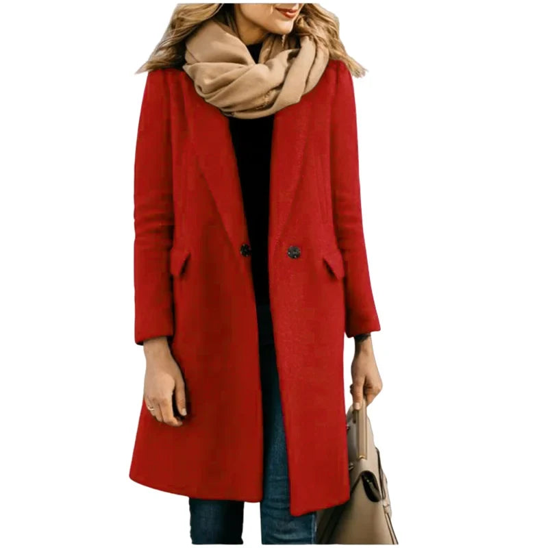 Gabardina de Otoño de Mezcla de Lana para Mujer