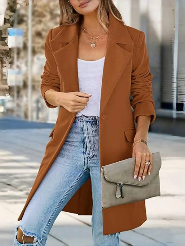 Gabardina de Otoño para Mujer – Diseño con Solapa Elegante para Salidas Chic