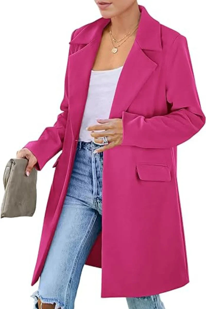 Gabardina de Otoño para Mujer – Diseño con Solapa Elegante para Salidas Chic