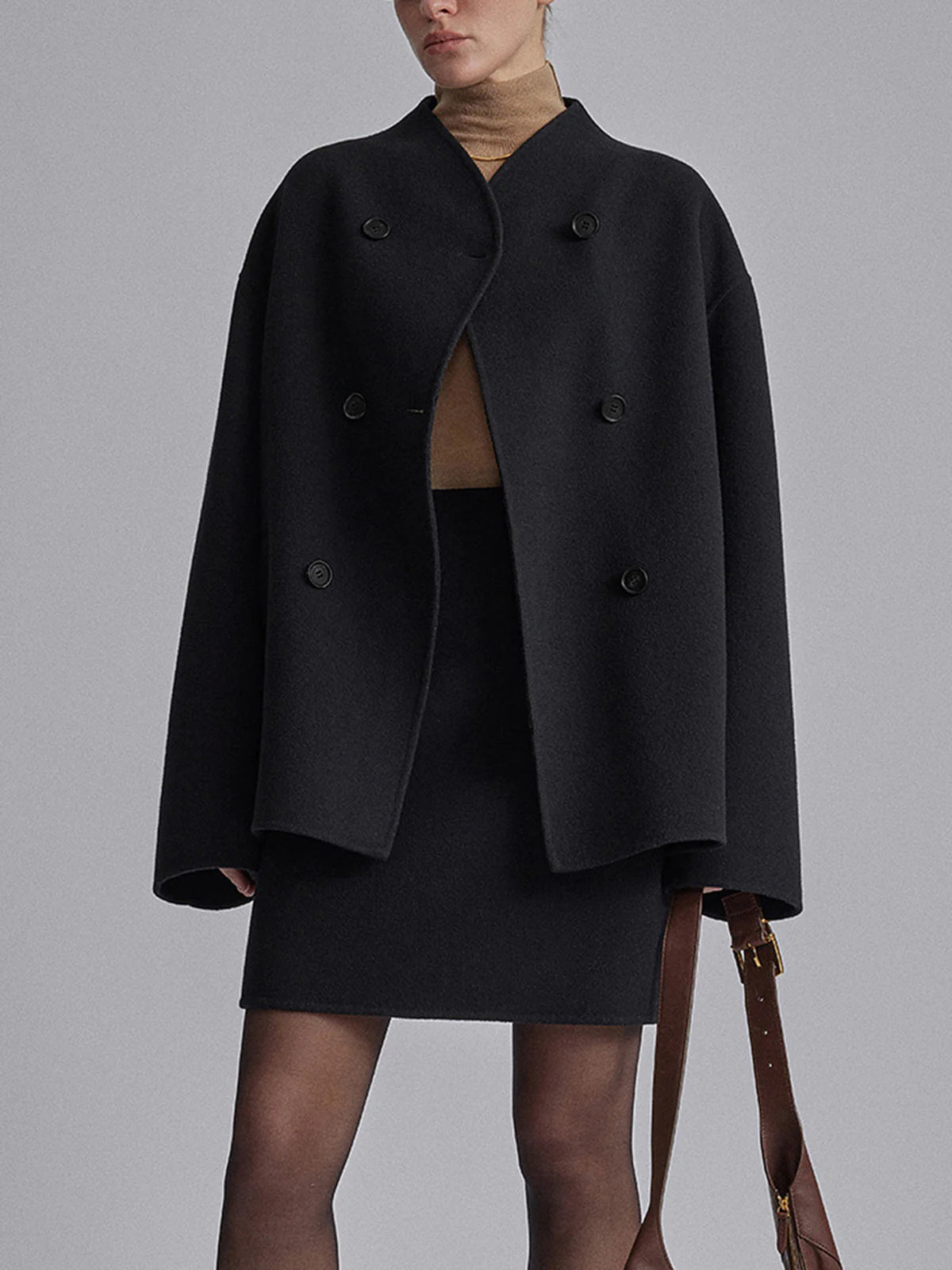 Abrigo Oversized de Doble Botonadura para Mujer