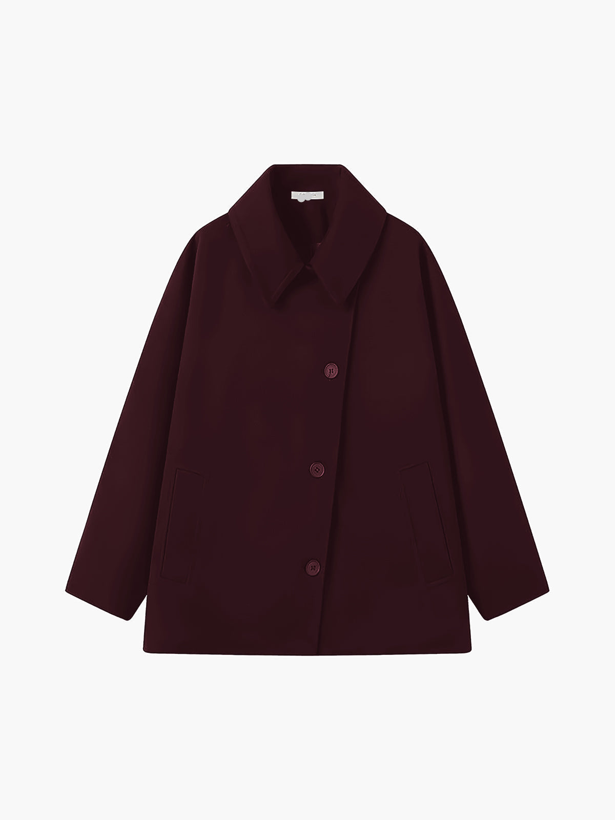 Abrigo Oversized de Mezcla de Lana con Cierre de Botones para Mujer