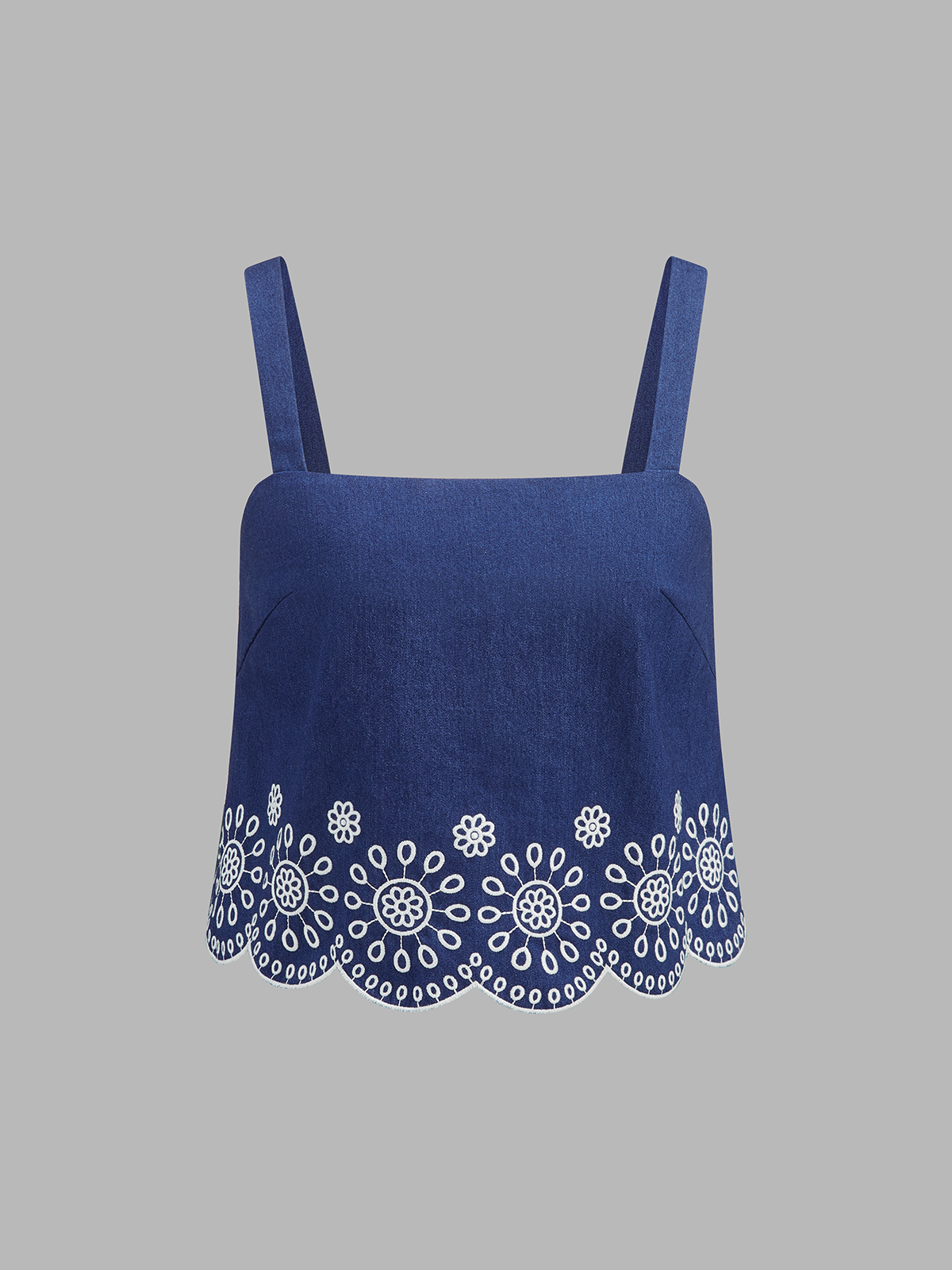 Conjunto de dos piezas con falda bordada y volantes