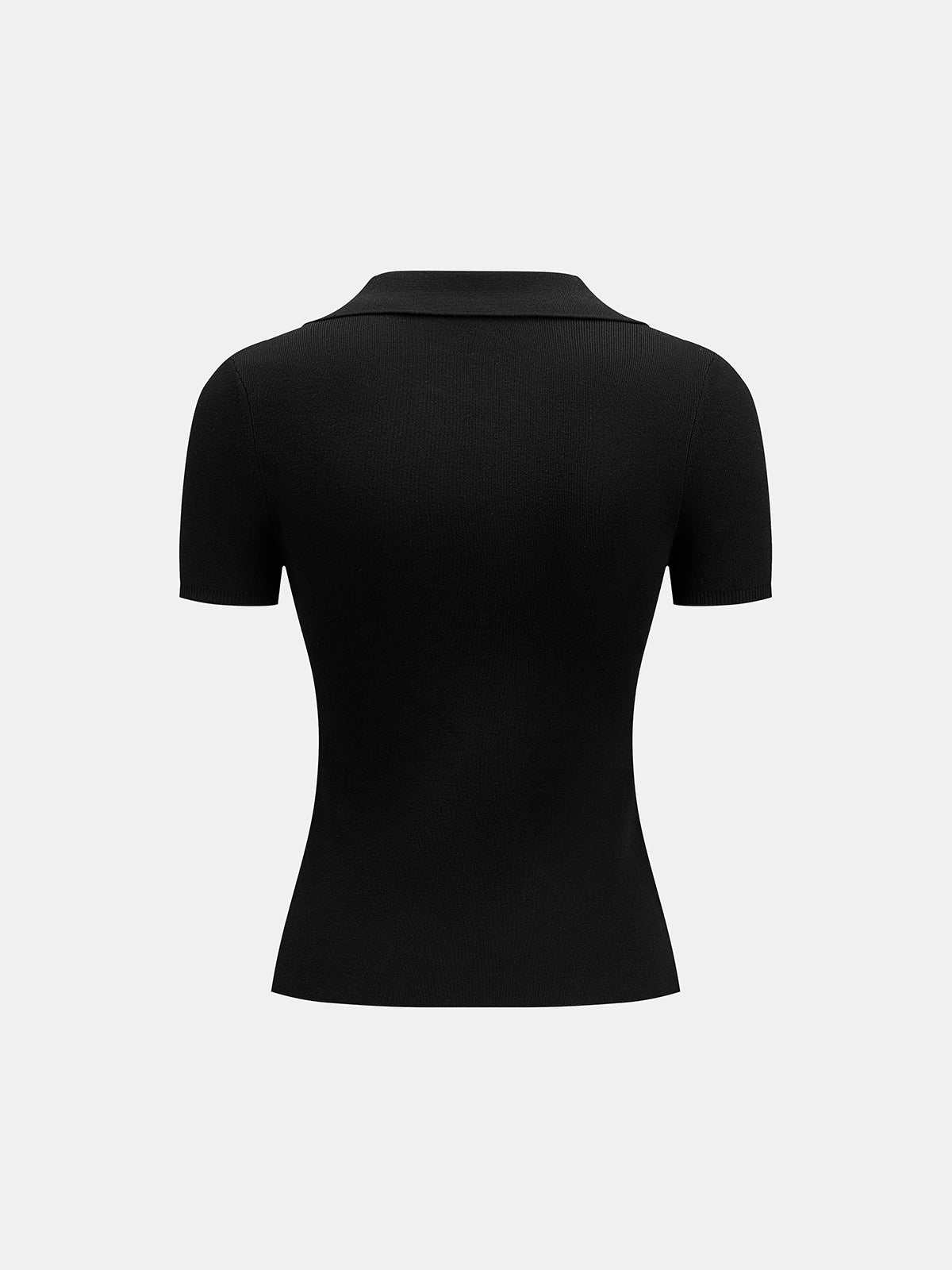 Top de Punto con Panel Transparente y Cuello Polo