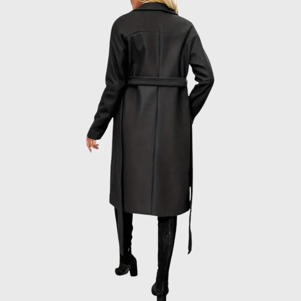 Gabardina Larga de Invierno con Cinturón para Mujer