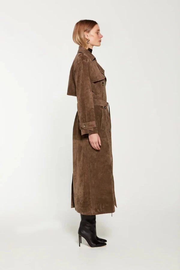 Gabardina Maxi de Ante Vegano para Mujer