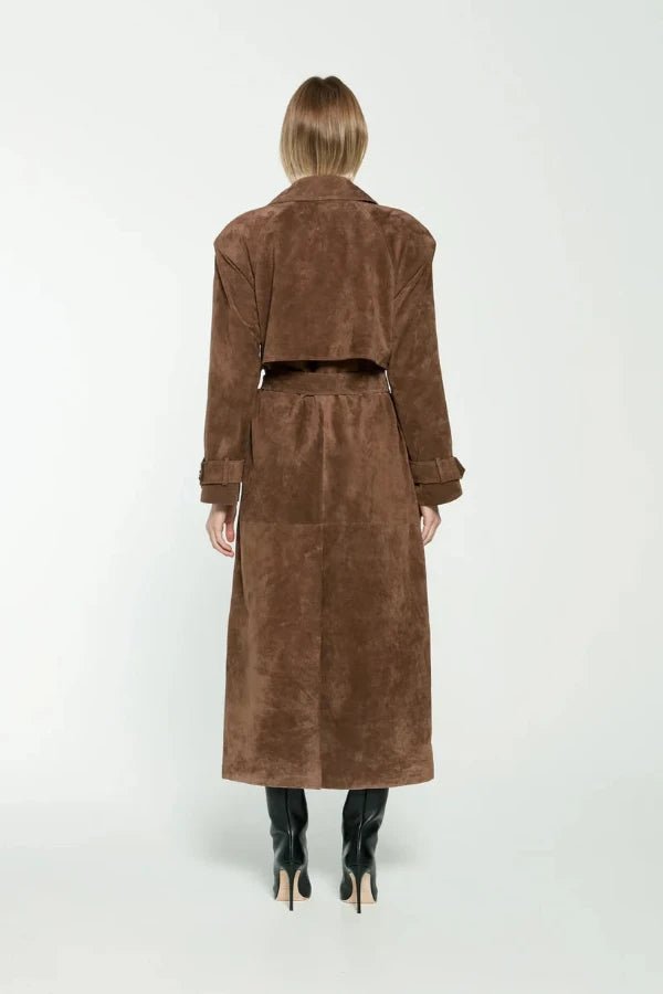 Gabardina Maxi de Ante Vegano para Mujer