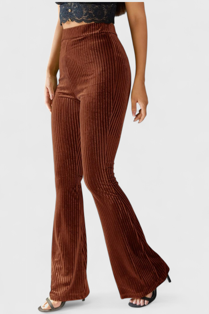 Liset - Pantalón Acampanado de Terciopelo Suave