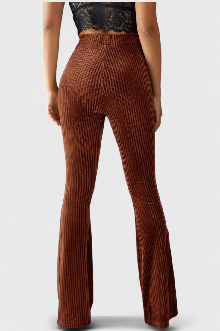 Liset - Pantalón Acampanado de Terciopelo Suave