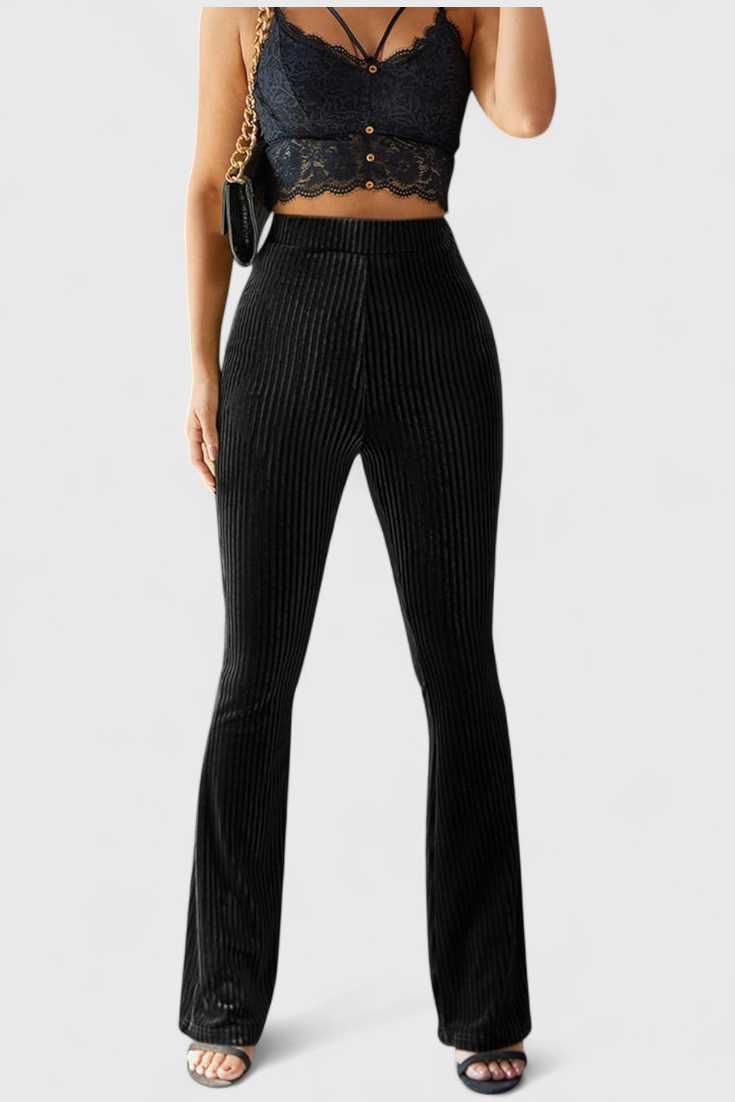 Liset - Pantalón Acampanado de Terciopelo Suave