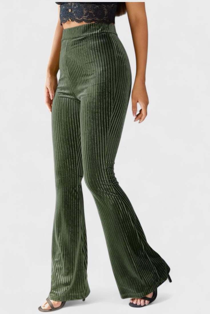 Liset - Pantalón Acampanado de Terciopelo Suave