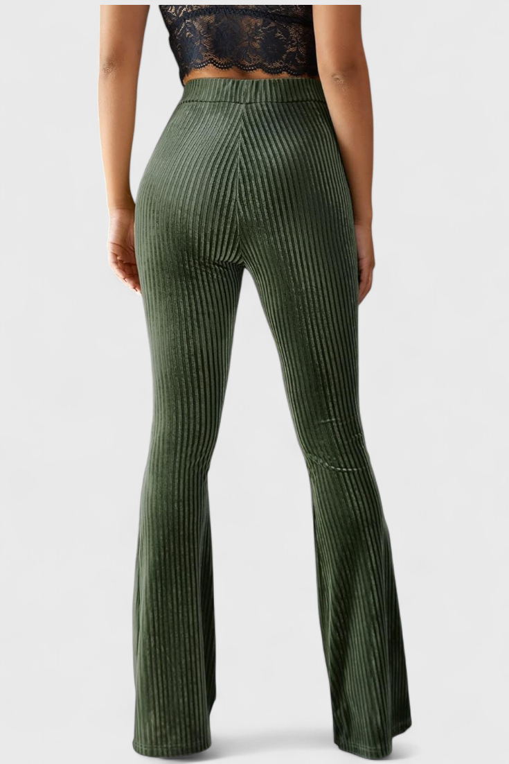 Liset - Pantalón Acampanado de Terciopelo Suave