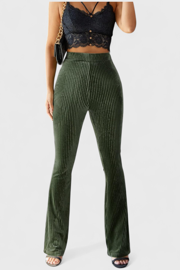 Liset - Pantalón Acampanado de Terciopelo Suave